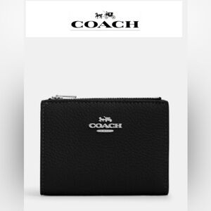 Coach Bifold Wallet Refined Pebbled Leather Badlands BIFLD Silver/Black #CM315